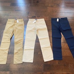 Children’s Place Boys Uniform Pants, Sizes 10 & 12 (khaki, stone, navy) NWT